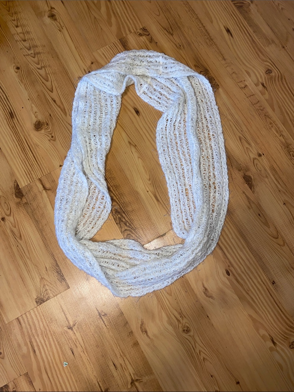 White Knit Infinity Scarf - Women's Accessory